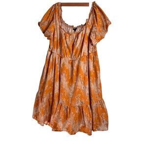 Torrid Two Tone Lace Tiered Babydoll Mini Dress Size 4X Yellow Gold Pockets